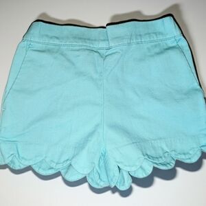 Aqua Scalloped Kids Shorts